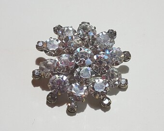 Vintage Rhinestone Starburst Brooch