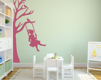 Girl Swinging Tree