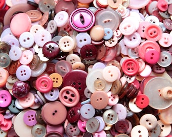 Buttons - Supplies - Pink Buttons, Lavender Vintage Button Lot, Lilac Buttons, craft buttons, bulk buttons
