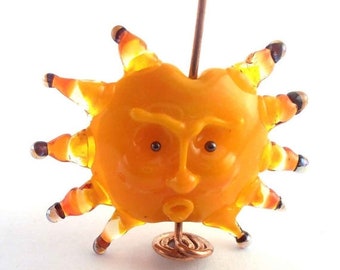loversofbeads SRA artist Lampwork SRA artist Lampwork sun pendant glass - S561