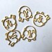 5 pcs Gold Plated Bunny on the Moon Metal Open Back Bezel Pedant UV Resin