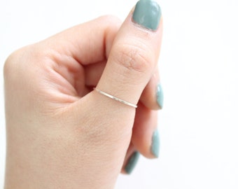 Micro Skinny Stacking Ring // Thin Ring in Sterling Silver, 14k Gold Filled, or 14k Rose Gold Filled