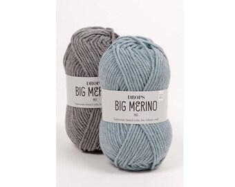 DROPS Big Merino - Merino wool yarn - Superwash yarn - 100 wool yarn - Soft wool - Drops yarn - Yarn worsted - Aran yarn - Knitting yarn