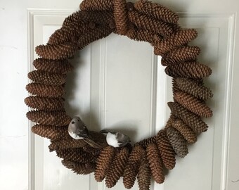 Empty Nest Pine Cone Wreath