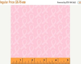 20% off thru Apr 24th ANYTHING IS POSSIBLE cotton print by the half yard Breast Cancer pink tone on tone ribbons Windham Fabric 42142-4