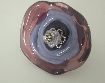 Large ring "Flower in Purple - Purple"