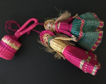 Vintage 3 Straw Christmas Ornament