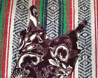 70's Burgundy Towelling Swimsuit