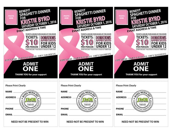 benefit fundraiser tickets full size event or raffle tickets benefit ticket template