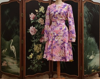 60's floral print dress