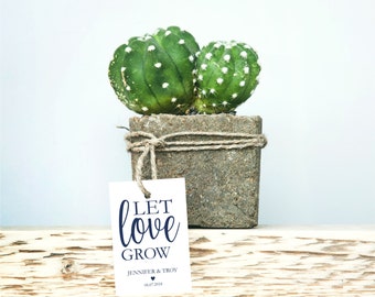 Let love grow wedding favor tag, navy wedding favor tags, gift label printable template, wedding favor label template favor tags instant PDF