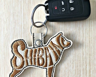 Embroidery Design Digitized Shiba Inu Text Fill Keychain 4 x 4