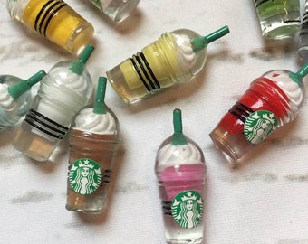 SLIME CHARMS Pieces Starbucks Frappuccino kawaii cabochon mini pink unicorn coffee cup SLIME Supply supplies