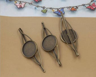 20pcs Cameo Setting Hair Clips / Hairpin tray base DIY Hairpin,Blank Hairpin, 20mm Base Setting Hair Clip(08293)