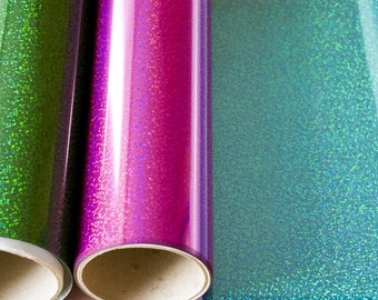 12'' x 19.5'' iron on glitter vinyl sheet, htv glitter vinyl, heat transfer vinyl, holographic vinyl, gol foil iron on, metallic vinyl sheet