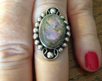 Sterling Silver Abalone Ring