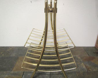 Gold Tone Magazine Rack , metal magazine rack , 2 Tier magazine stand, furniture