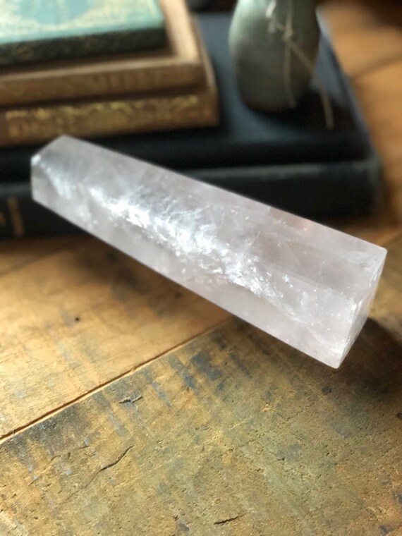 Large Rose Quartz Obelisk 5.5 in., Polished Rose Quartz, Rose Quartz Wand, Rose Quartz Pillar, Standing Rose Quartz, Heart Chakra Crystal