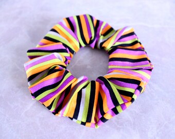 Halloween Strips Hair Scrunchie 100% Cotton