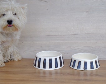 Set of dog bowls, Personalized pet food bowl set, luxury pet feeder, Pet gift set, double feeder, ceramic dog bowl, Personalized Dog Bowl