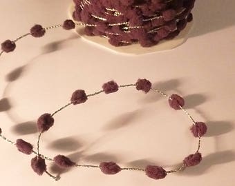 braid wire silver plum tassels