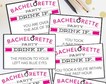 Bachelorette Party Game - Drink If Game - Printable Bachelorette Game - Bachelorette Party - Drink If Game - Bachelorette Drinking Game