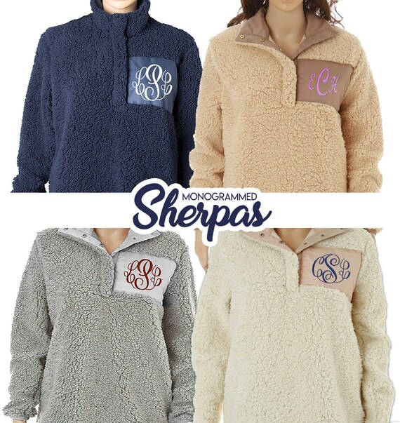 FAST SHIPPING Monogram Fleece Sherpa Sherpa Sweatshirt