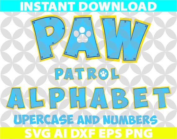 paw patrol alphabet font