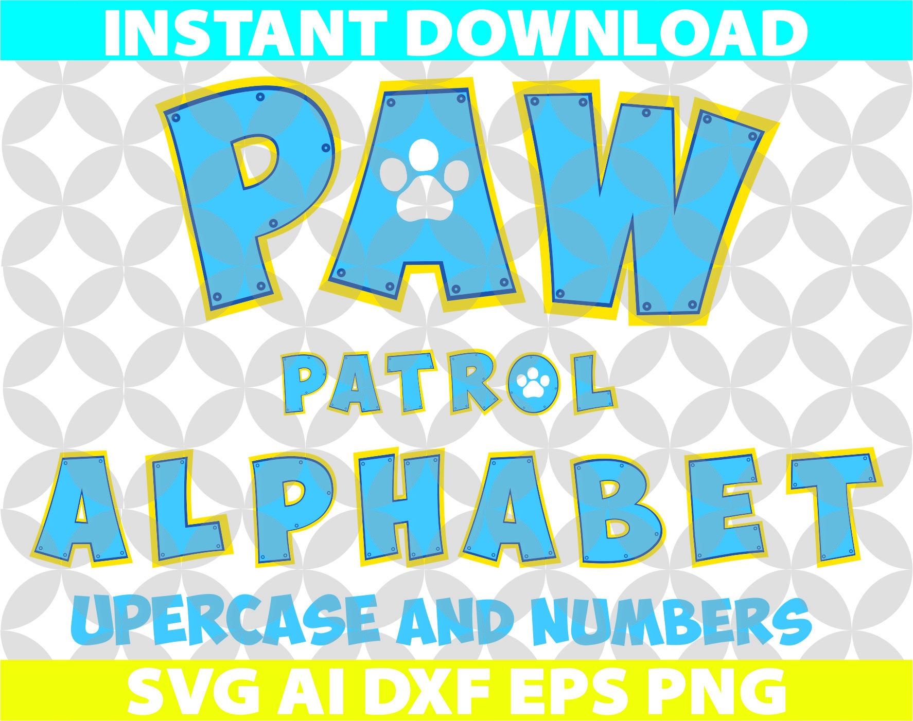 Download Paw Patrol Color Letters Alphabet SVG Ai Png Eps Dxf Cut