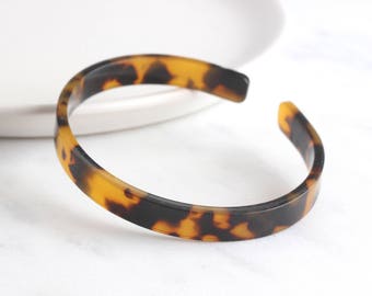 Tortoise Shell Bracelet, Tortoise Bracelet Cuff, Vintage Tortoise Cuff Acrylic Tortoiseshell, Tortoise Bangle, Brown Tortoise Shell Jewelry