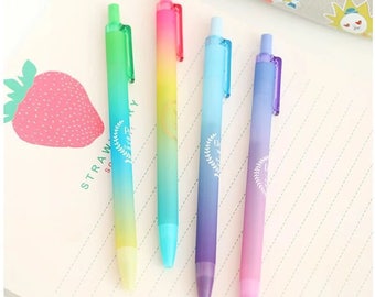 Set Of 4 Pretty Rainbow Pastel Coloured Gel Pens