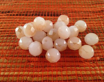 3 swarovski pearls, golden sand color, 10 x 8 mm faceted Crystal
