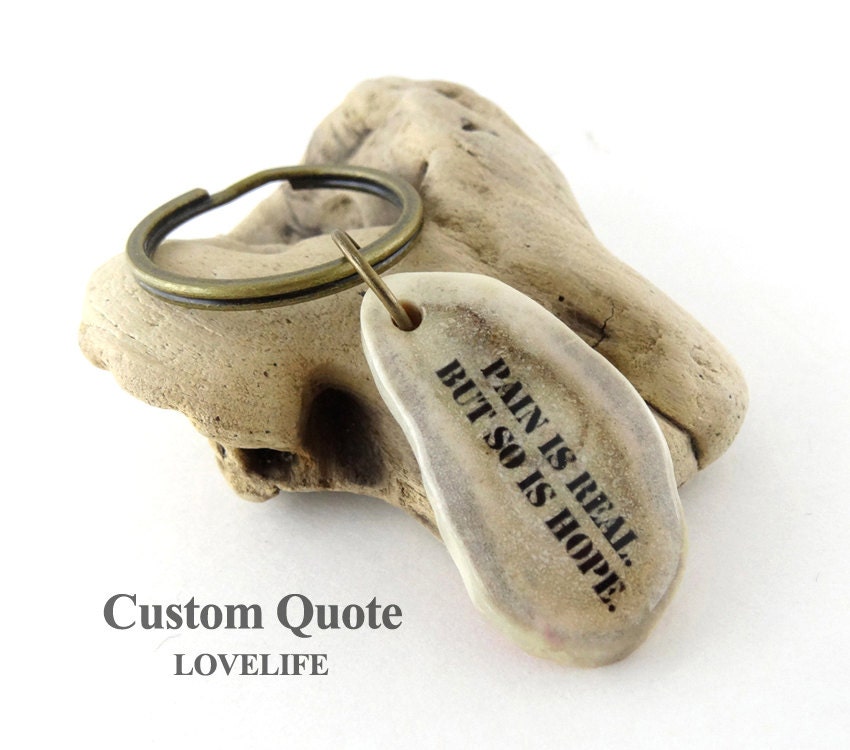 Personalized Keychain Dog Tag Keychain Custom Quote Key Chains