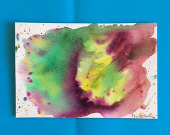 Abstract Color Wheel watercolor painting