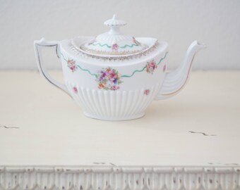 Antique Floral Teapot