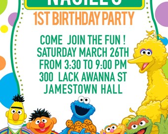 Sesame Street party invitation