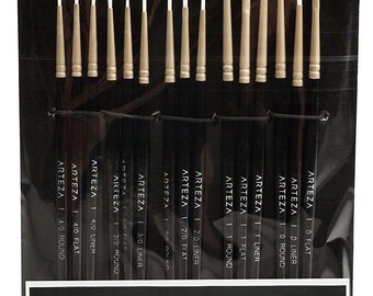Arteza Detail Paint Brush - Hand Made - Taklon Hair (Set of 15)