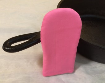 Handmade Pink Pot Hotpad, Cast Iron Skillet Handle Cover, Insulated Pan Handle Sleeve Cover, Kitchen Accessories