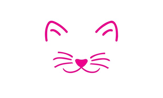 Download Cute cat face cat heart nose girly cat silhouette crazy cat