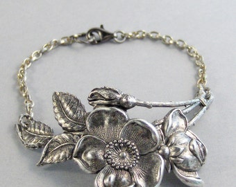 Cherry Blossom Branch Bracelet,Cherry Blossom Cuff,Posey Cuff,Blossom in Handmade,Cherry Blossom,Pansy,Posey Bracelet,Valleygirldesigns