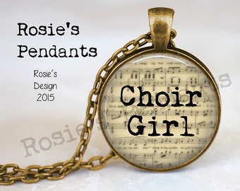 CHOIR GIRL Music Jewelry - Singing Jewelry - Gift for Singer - Choir Gift - Singer Pendant - Singer Necklace - Sheet Music Jewelry