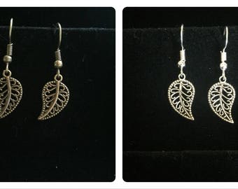 Paisley leaf charm earrings
