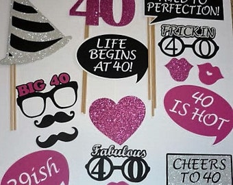 40th Birthday Photo Prop life begins at 40 Fabulous 40 (2139D)