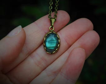 The stones of the Valar * brass chain and labradorite pendant