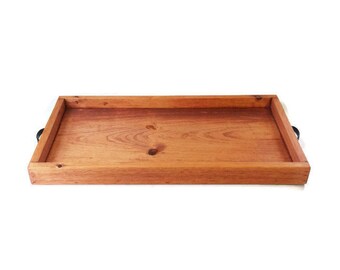 Wood Serving Tray With Handles - Wooden Trays - Rustic Home Decor