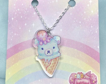 Mint Bearcone Small Necklace