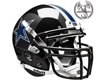 Dallas Cowboys Chrome Black Concept Mini Helmet