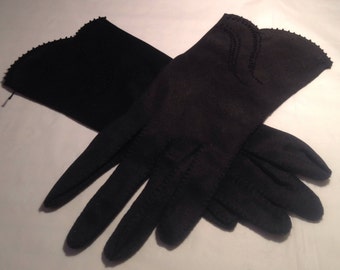 Vintage Ladies Black Dress Gloves