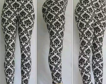 Black Floral Leggings