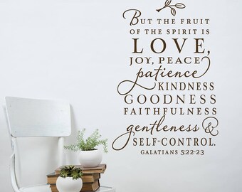 The fruit of the Spirit wall decal, Christian wall decal - scripture wall decals - Christian wall art - christian home decor